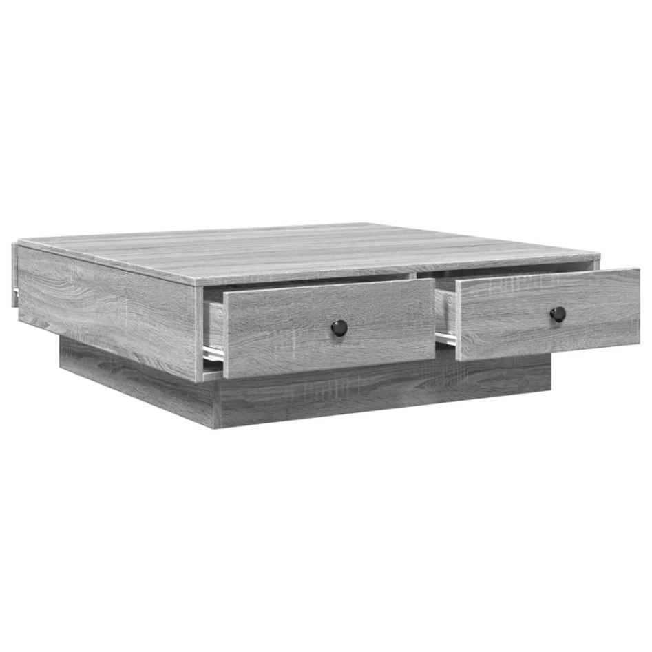 Mesa de centro madera de ingeniería gris Sonoma 90x90x28