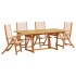 Juego comedor de jardín 5 pzas madera maciza acacia y