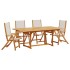 Juego comedor de jardín 5 pzas madera maciza acacia y