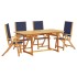 Juego comedor de jardín 5 pzas madera maciza acacia y