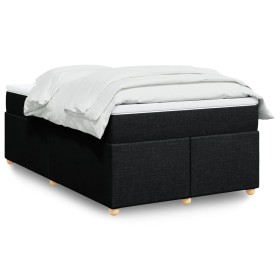Cama box spring con colchón tela negro 120x190