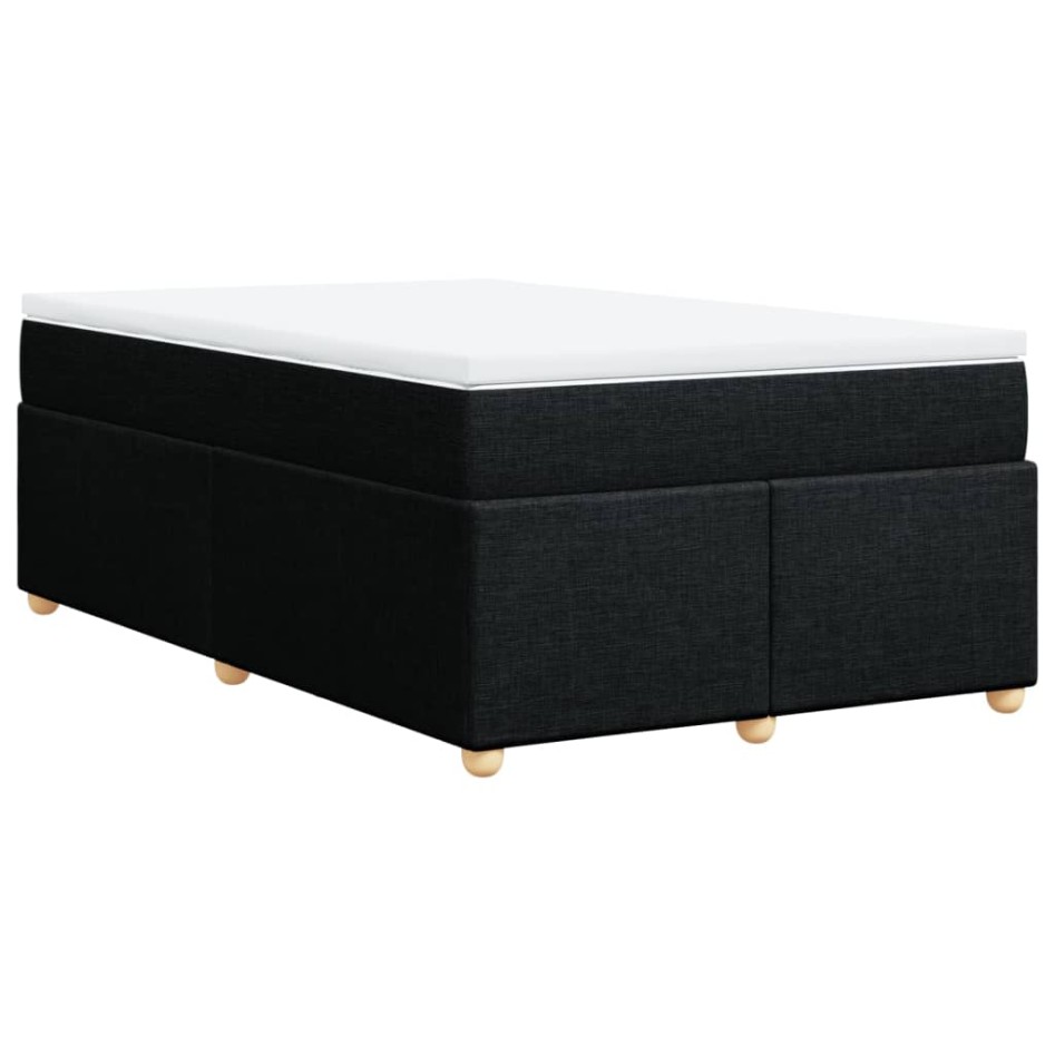 Cama box spring con colchón tela negro 120x190