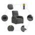 Sillón reclinable masaje elevable tela microfibra gris