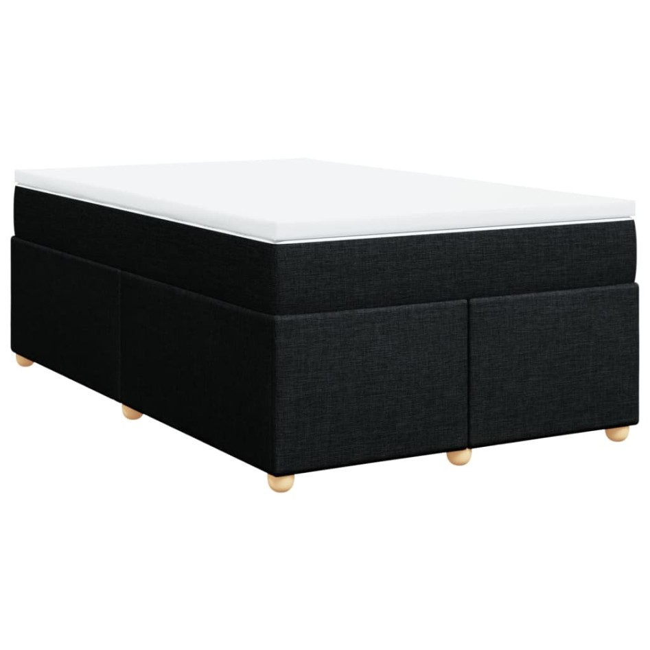 Cama box spring con colchón tela negro 120x190