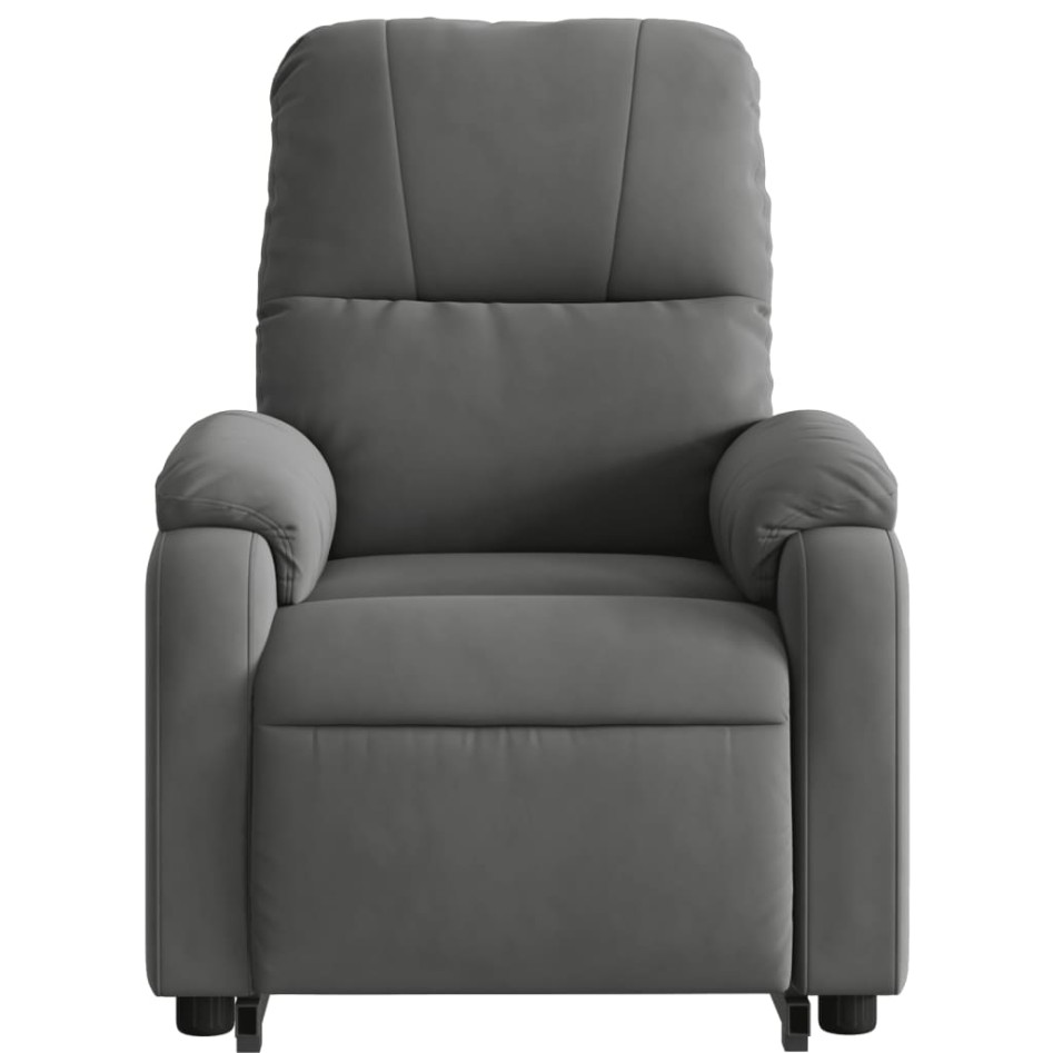 Sillón reclinable masaje elevable tela microfibra gris