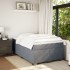 Cama box spring con colchón terciopelo gris oscuro 120x190
