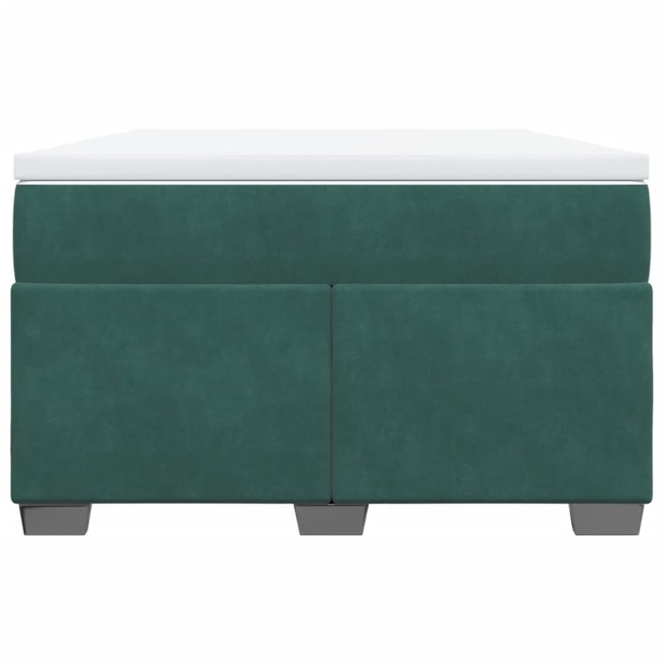Cama box spring con colchón terciopelo verde oscuro 120x190