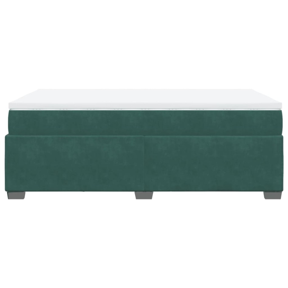 Cama box spring con colchón terciopelo verde oscuro 120x190
