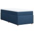 Cama box spring con colchón tela azul 80x200