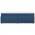 Cama box spring con colchón tela azul 80x200