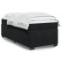 Cama box spring con colchón terciopelo negro 80x200