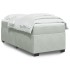 Cama box spring con colchón terciopelo gris claro 80x200