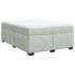 Cama box spring con colchón terciopelo gris claro 160x200