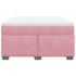 Cama box spring con colchón terciopelo rosa 160x200