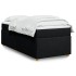 Cama box spring con colchón tela negro 90x190