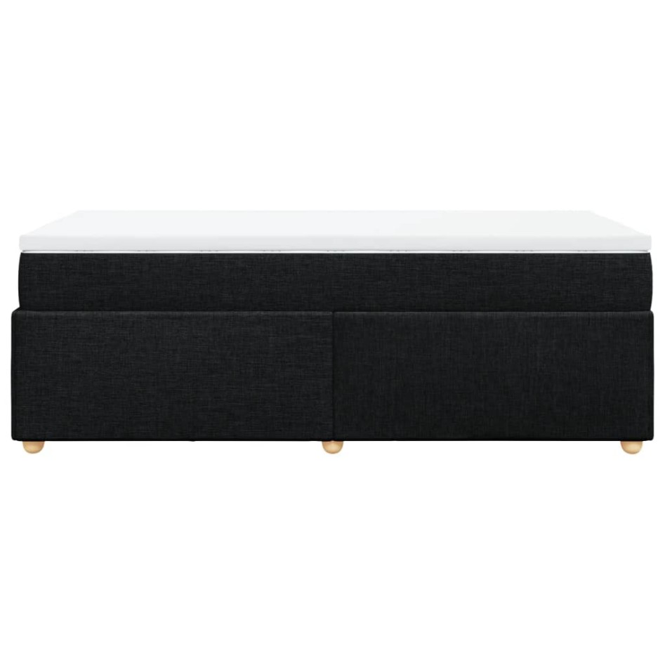 Cama box spring con colchón tela negro 90x190