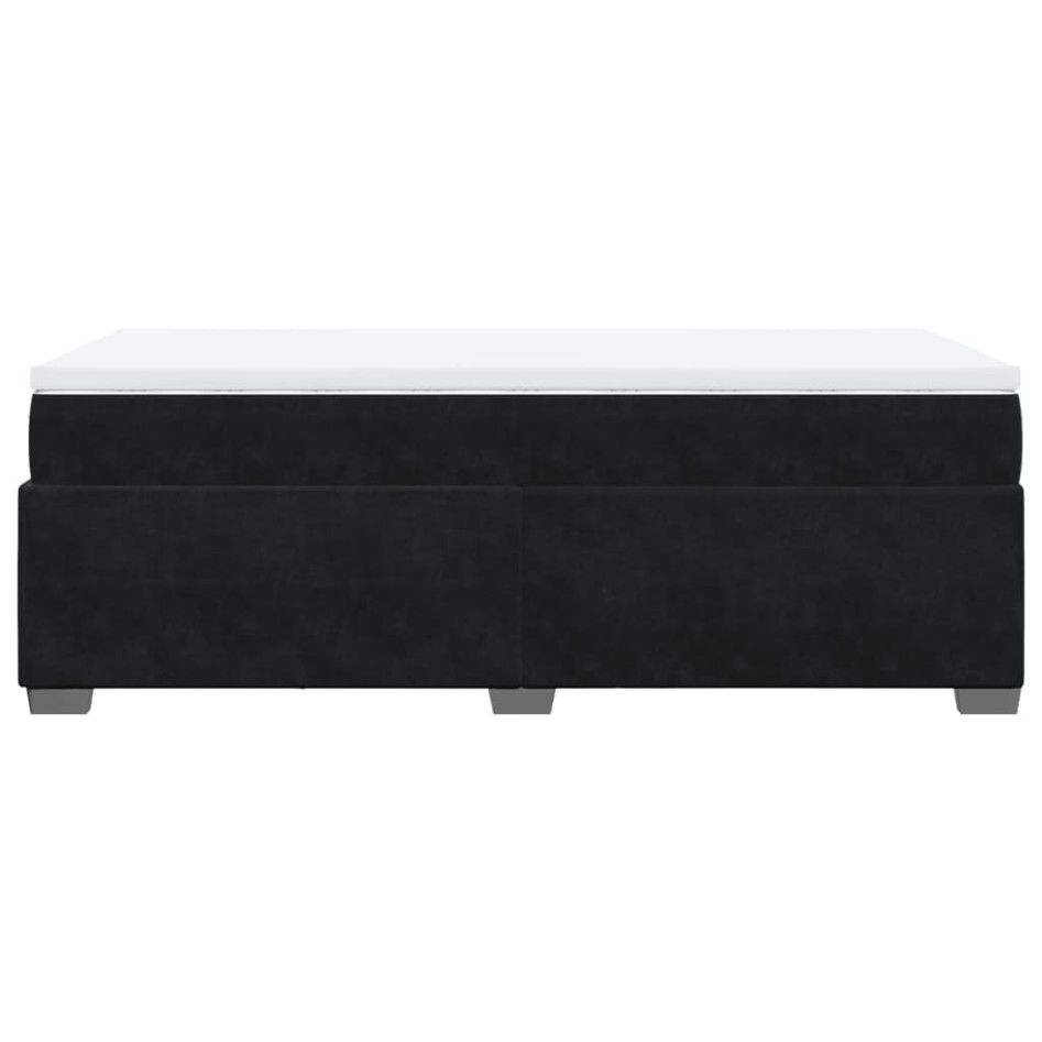 Cama box spring con colchón cuero sintético negro 90x190