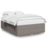 Cama sin colchón tela gris taupe 140x190