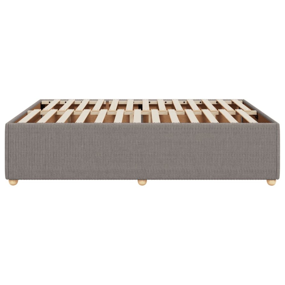 Cama sin colchón tela gris taupe 140x190