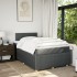Cama box spring con colchón tela gris oscuro 120x200