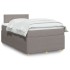 Cama box spring con colchón tela gris taupe 120x200