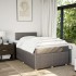 Cama box spring con colchón tela gris taupe 120x200