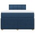 Cama box spring con colchón tela azul 120x200