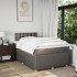 Cama box spring con colchón tela gris taupe 120x200