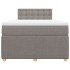 Cama box spring con colchón tela gris taupe 120x200