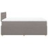 Cama box spring con colchón tela gris taupe 120x200