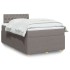 Cama box spring con colchón tela gris taupe 120x200