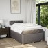 Cama box spring con colchón tela gris taupe 120x200