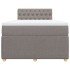 Cama box spring con colchón tela gris taupe 120x200