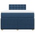 Cama box spring con colchón tela azul 120x200