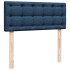 Cama box spring con colchón tela azul 120x200