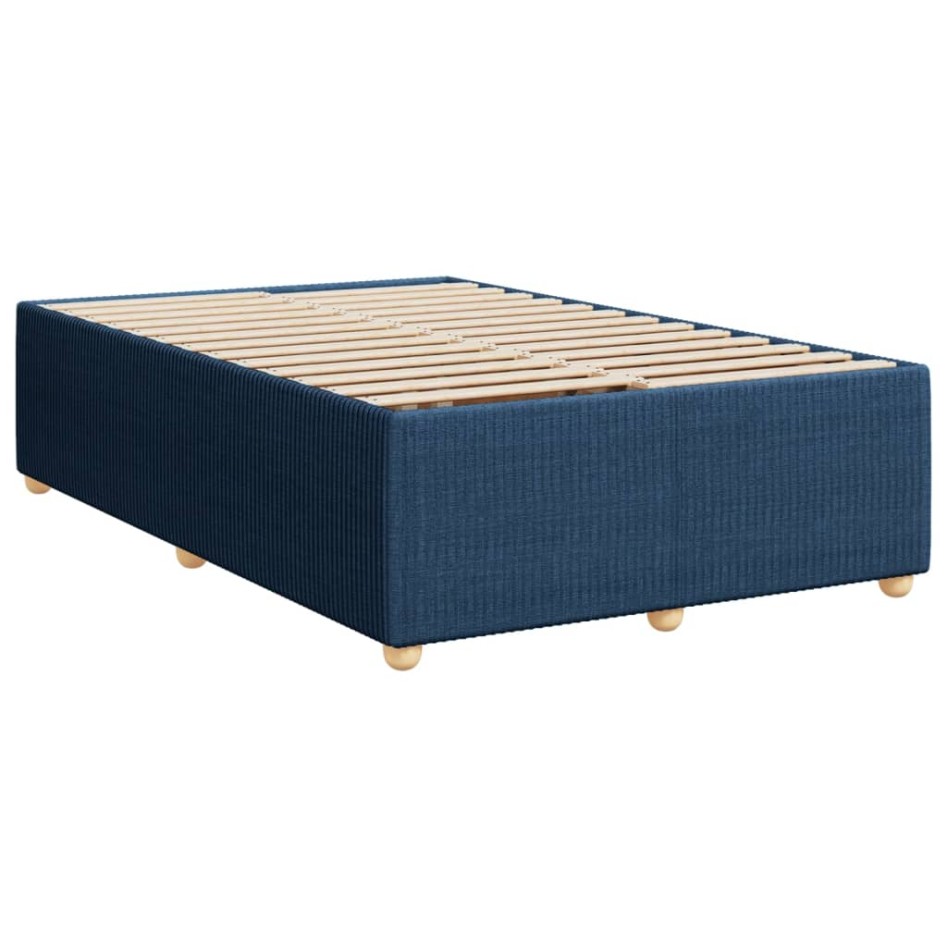 Cama box spring con colchón tela azul 120x200