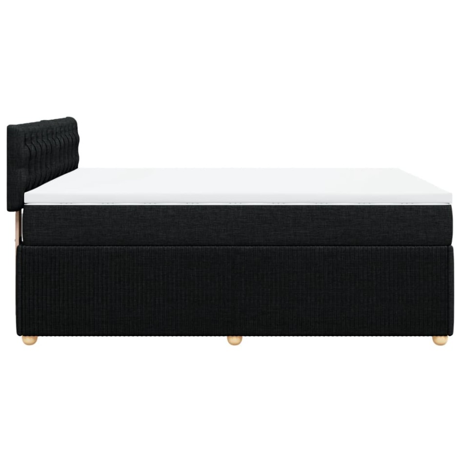 Cama box spring con colchón tela negro 140x190