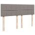 Cama box spring con colchón tela gris taupe 140x200