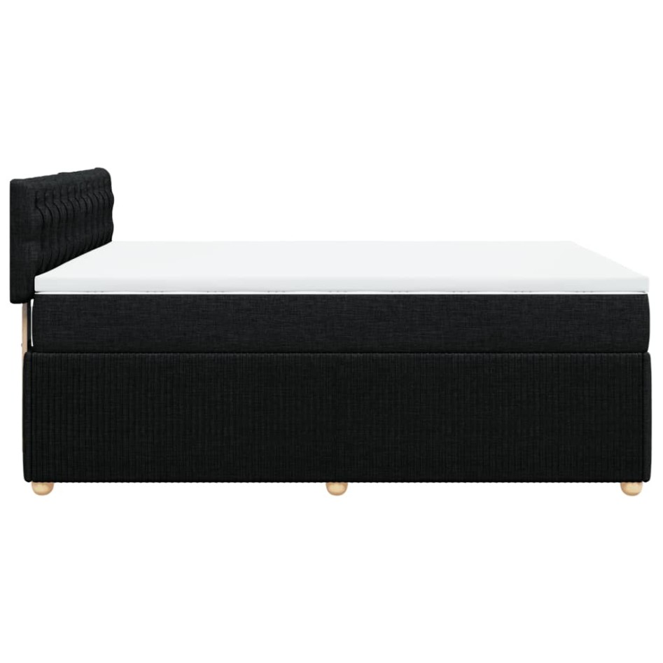 Cama box spring con colchón tela negro 140x200