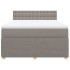 Cama box spring con colchón tela gris taupe 140x200