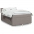 Cama box spring con colchón tela gris taupe 160x200