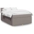 Cama box spring con colchón tela gris taupe 160x200