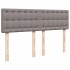 Cama box spring con colchón tela gris taupe 160x200