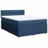 Cama box spring con colchón tela azul 160x200