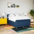Cama box spring con colchón tela azul 160x200