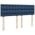 Cama box spring con colchón tela azul 160x200