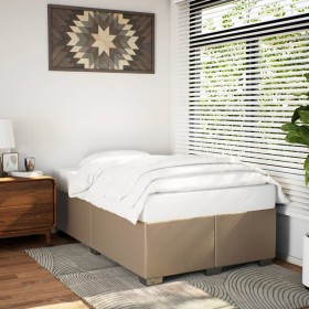 Estructura cama sin colchón cuero sintético capuchino