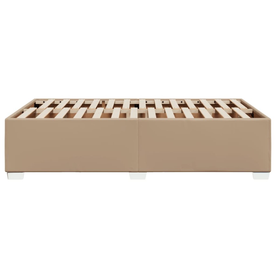 Estructura cama sin colchón cuero sintético capuchino