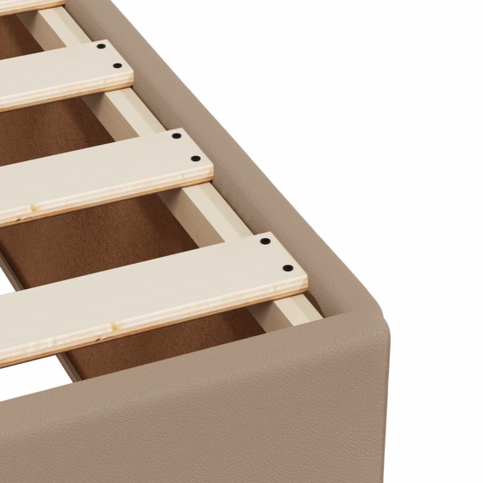 Estructura cama sin colchón cuero sintético capuchino