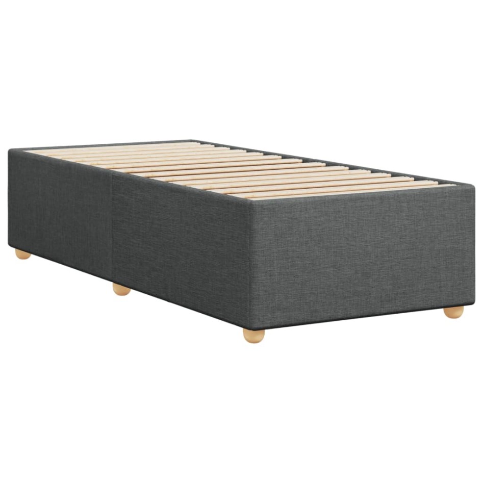 Estructura de cama sin colchón tela gris oscuro 90x190